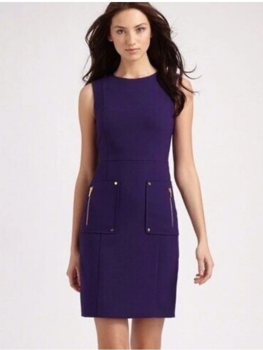Tory Burch Petra Wool Blend Sheath Dress Purple Size US 2